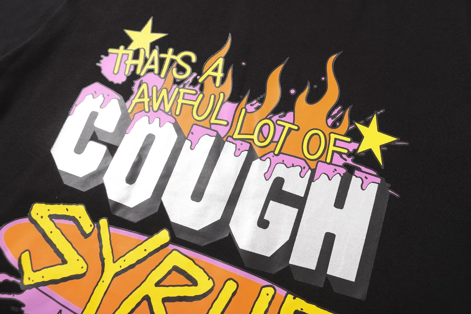2245# / / ｜ THAT'S A AWFUL LOT OF COUGH SYRUP In Stock T （fabric):32 Sizes（size）：S-M L X L （colour）： / /